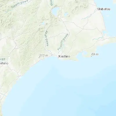 Map showing location of Kushiro (42.975000, 144.374720)