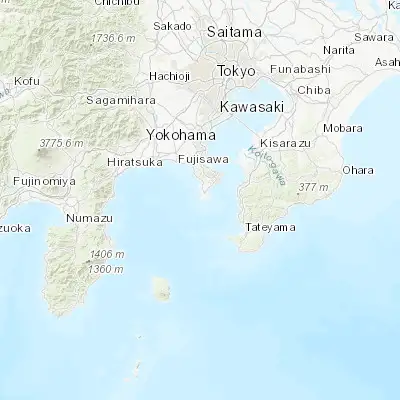 Map showing location of Miura (35.140000, 139.619170)