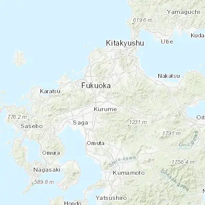 Map showing location of Tachiarai (33.400000, 130.616670)