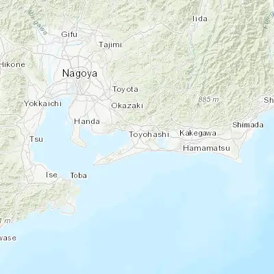 Map showing location of Toyohashi (34.766670, 137.383330)