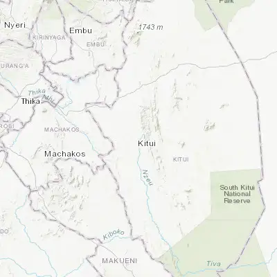 Map showing location of Kitui (-1.366960, 38.010550)