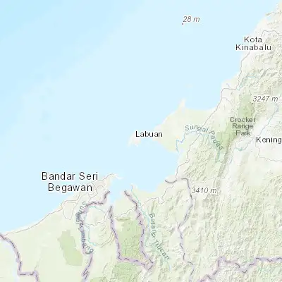 Map showing location of Bandar Labuan (5.288830, 115.269240)