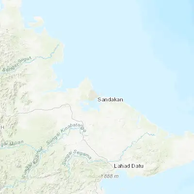 Map showing location of Sandakan (5.840200, 118.117900)