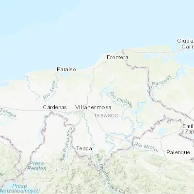 Map showing location of Buena Vista 1ra. Sección (18.144170, -92.749720)