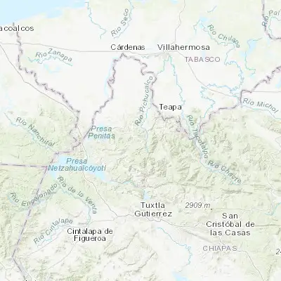 Map showing location of Chapultenango (17.341140, -93.130300)