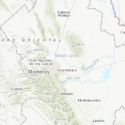 Map showing location of Colinas del Aeropuerto (25.817050, -100.102580)