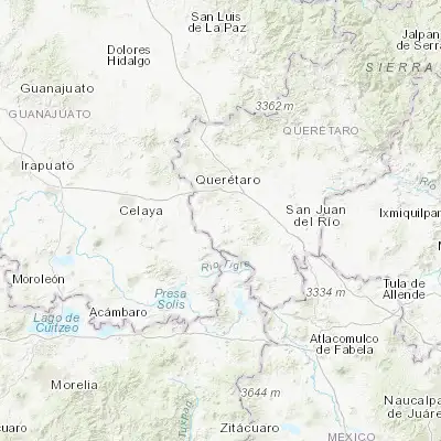 Map showing location of El Vegil (20.431110, -100.350240)