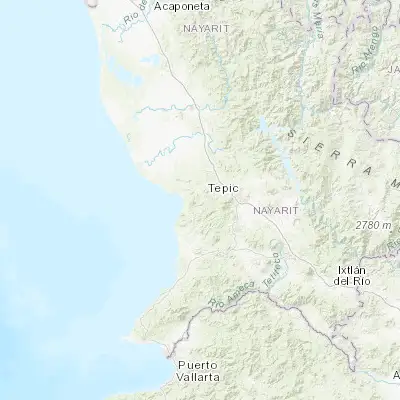 Map showing location of Jalcocotán (21.481220, -105.098510)