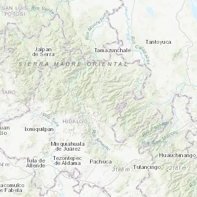 Map showing location of Molango (20.786930, -98.728780)