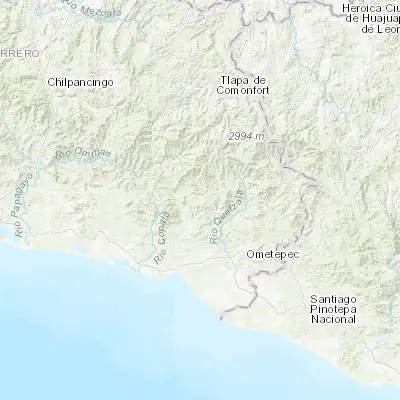 Map showing location of Pueblo Hidalgo (16.952100, -98.655960)