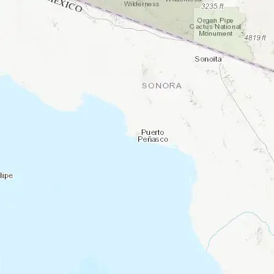 Map showing location of Puerto Peñasco (31.317160, -113.537990)