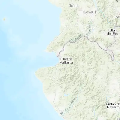 Map showing location of Puerto Vallarta (20.617000, -105.230180)