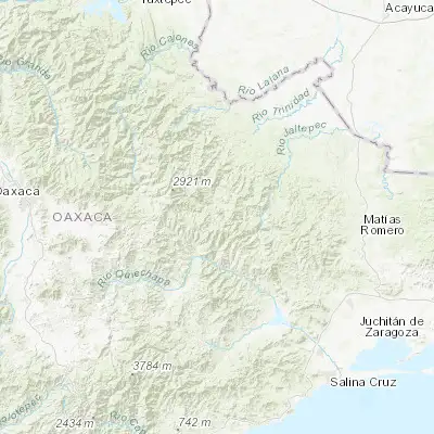 Map showing location of San Miguel Quetzaltepec (16.973800, -95.760450)