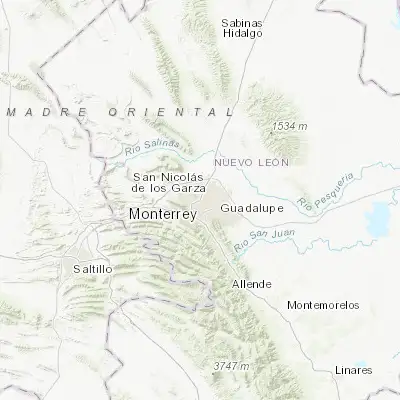 Map showing location of San Nicolás de los Garza (25.741670, -100.302220)