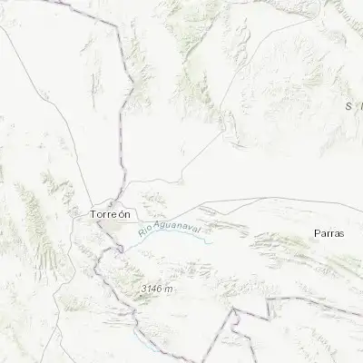 Map showing location of San Pedro (25.756020, -102.983850)