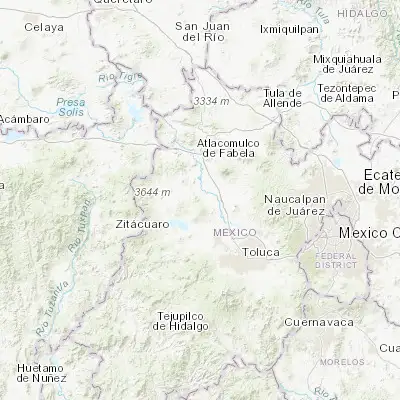 Map showing location of Santa Ana Ixtlahuaca (Santa Ana Ixtlahuacingo) (19.584720, -99.887500)