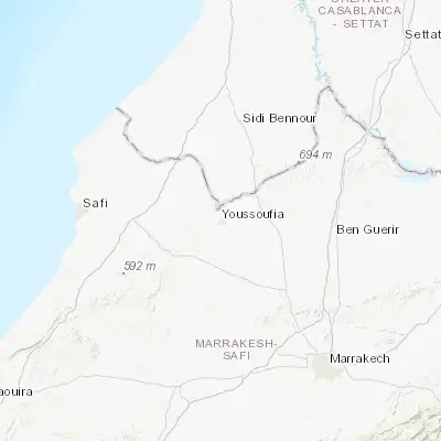 Map showing location of Youssoufia (32.246340, -8.529410)