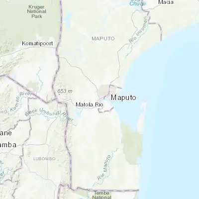 Map showing location of Matola (-25.962220, 32.458890)