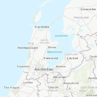 Map showing location of Hoorn (52.642500, 5.059720)