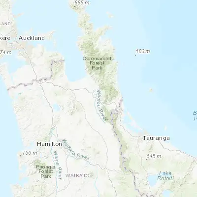 Map showing location of Paeroa (-37.366670, 175.666670)