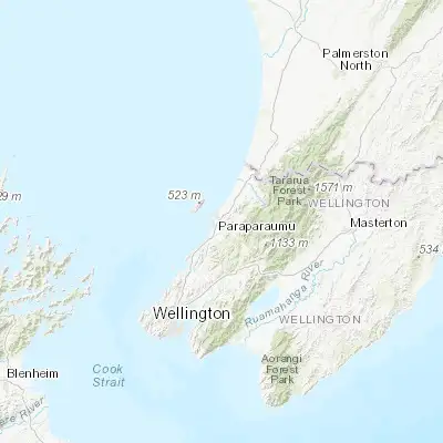 Map showing location of Paraparaumu (-40.916670, 175.016670)