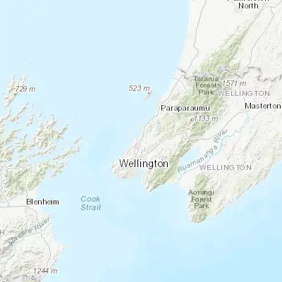 Map showing location of Porirua (-41.133330, 174.850000)