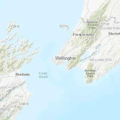 Map showing location of Wellington (-41.286640, 174.775570)