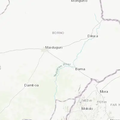 Map showing location of Konduga (11.653310, 13.417870)