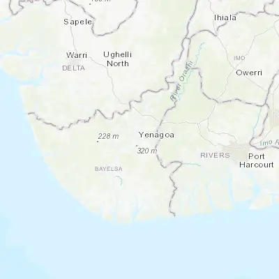 Map showing location of Yenagoa (4.926750, 6.267640)