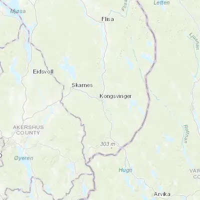 Map showing location of Kongsvinger (60.190490, 11.997720)