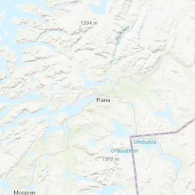 Map showing location of Mo i Rana (66.312780, 14.142780)