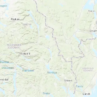 Map showing location of Notodden (59.559360, 9.258530)