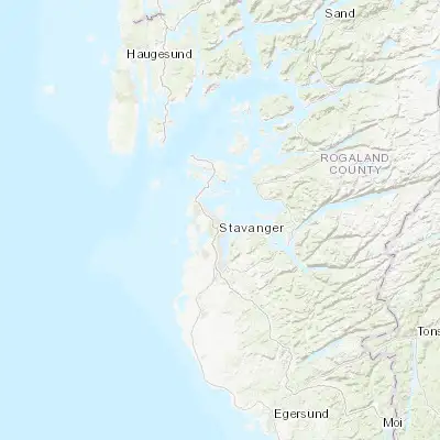 Map showing location of Stavanger (58.970050, 5.733320)