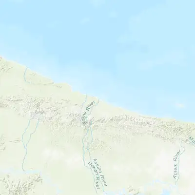 Map showing location of Aitape (-3.136970, 142.349130)