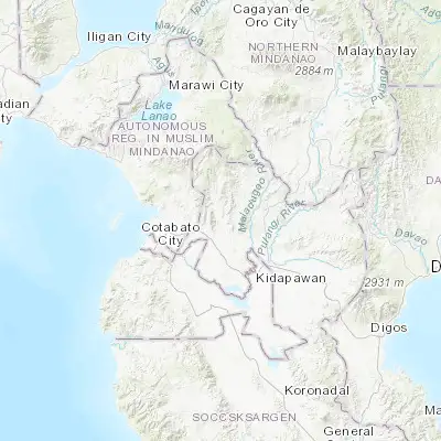 Map showing location of Alamada (7.333330, 124.566670)