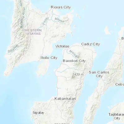 Map showing location of Bacolod City (10.666670, 122.950000)