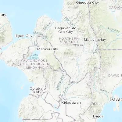 Map showing location of Bangahan (7.796340, 124.733610)