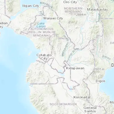 Map showing location of Barongis (7.261110, 124.564170)