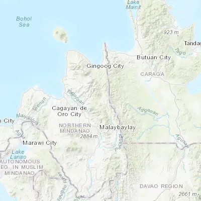 Map showing location of Calabugao (8.456390, 125.158890)