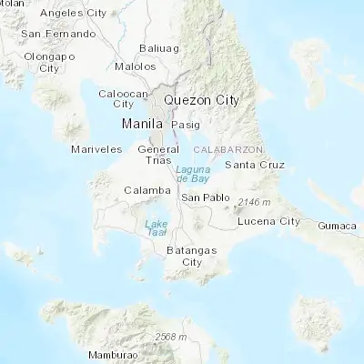 Map showing location of Calamba (14.211670, 121.165280)