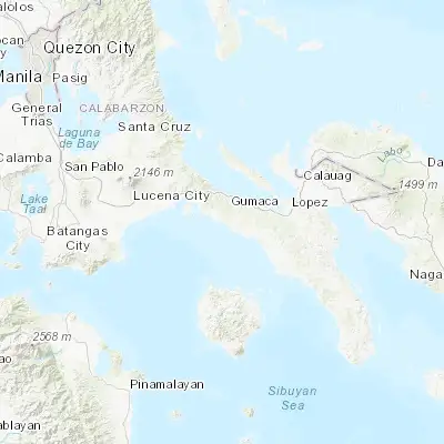 Map showing location of Calilayan (13.850300, 121.930000)