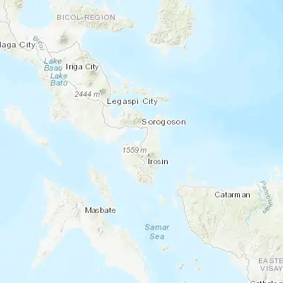 Map showing location of Casiguran (12.873610, 124.009720)