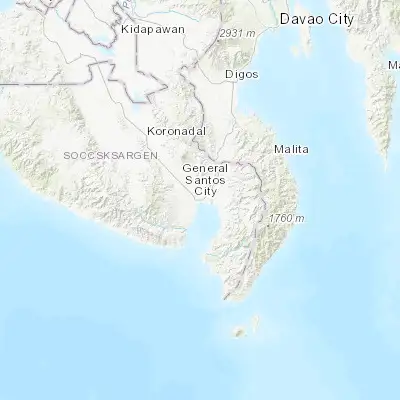 Map showing location of General Santos (6.112780, 125.171670)