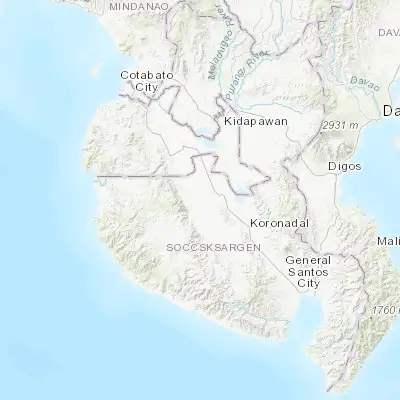 Map showing location of Isulan (6.629440, 124.605000)