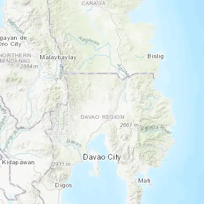 Map showing location of Kaligutan (7.703060, 125.813060)