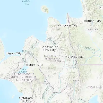 Map showing location of Kalugmanan (8.277780, 124.859720)