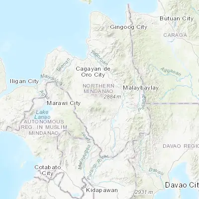 Map showing location of Kibangay (8.049720, 124.893060)