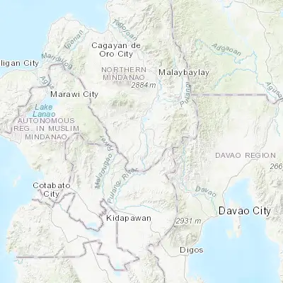 Map showing location of Kitaotao (7.639720, 125.008890)