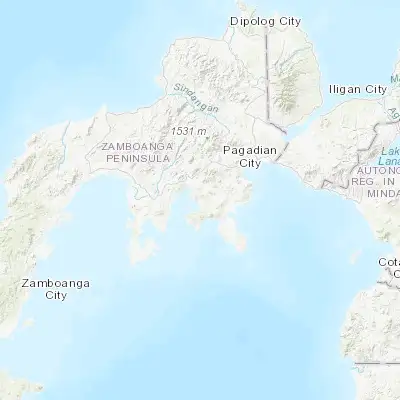 Map showing location of Lapuyan (7.637900, 123.194400)