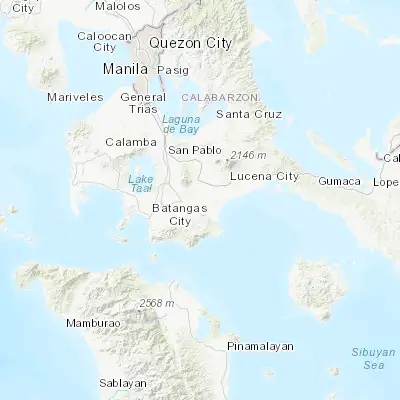 Map showing location of Macalamcam A (13.856600, 121.328140)